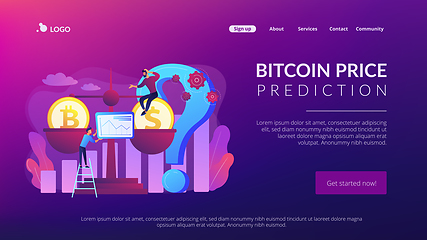 Image showing Bitcoin price prediction concept landing page