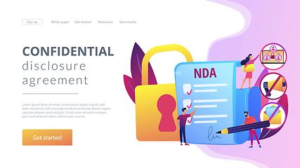 Image showing Nondisclosure agreement concept landing page