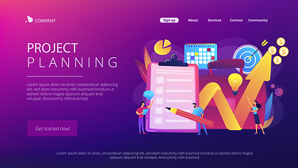 Image showing Project planning concept landing page