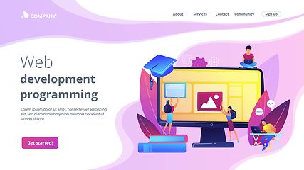 Image showing Web development courses concept landing page