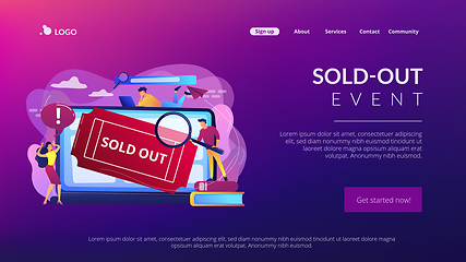Image showing Sold-out event concept landing page.