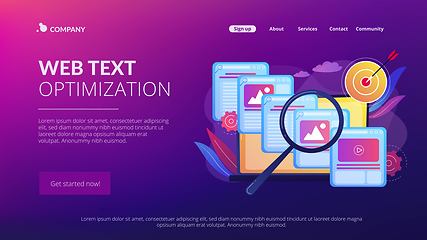Image showing Copy optimization concept landing page