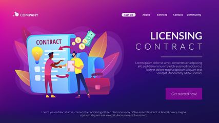 Image showing Licensing contract concept landing page