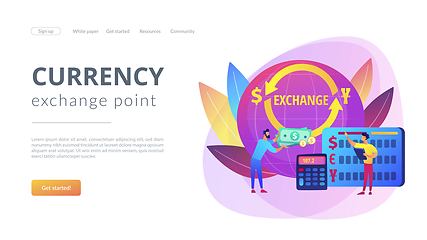 Image showing Currency exchange concept landing page