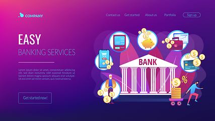 Image showing Banking operations concept landing page