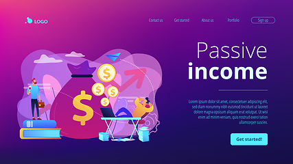 Image showing Passive income concept landing page.