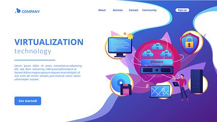 Image showing Virtualization technology concept landing page