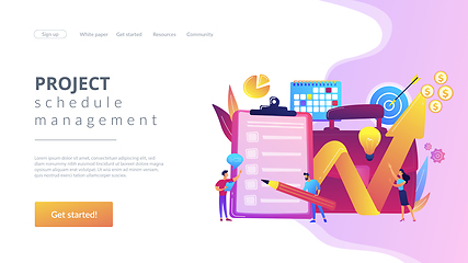 Image showing Project planning concept landing page