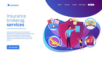 Image showing Insurance broker concept landing page