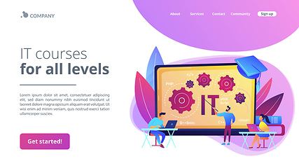 Image showing Information technology courses concept landing page