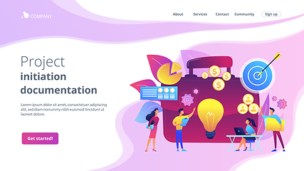 Image showing Project initiation concept landing page