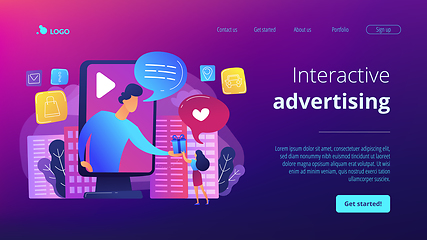 Image showing Interactive advertising concept landing page.