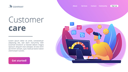 Image showing Customer care concept landing page