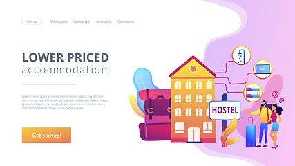 Image showing Hostel services concept landing page