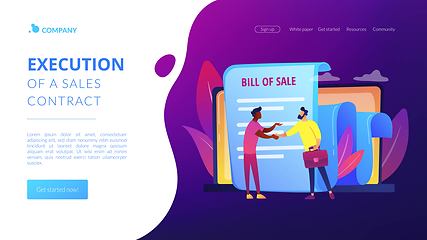 Image showing Bill of sale concept landing page
