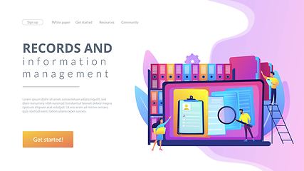 Image showing Records management concept landing page