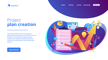 Image showing Project planning concept landing page