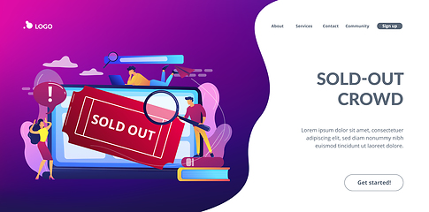 Image showing Sold-out event concept landing page.