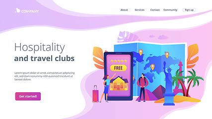 Image showing Hospitality and travel clubs concept landing page