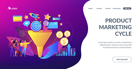 Image showing Marketing funnel concept landing page.