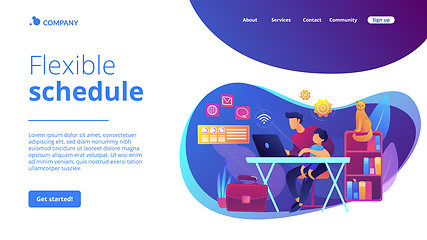 Image showing Remote worker concept landing page