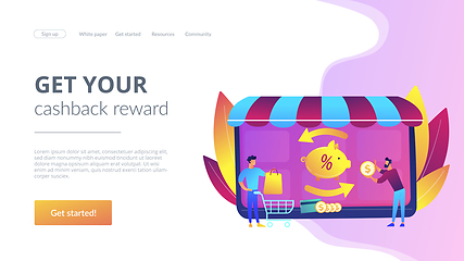 Image showing Cashback service concept landing page