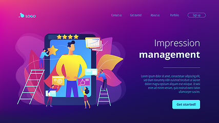 Image showing Impression management concept landing page