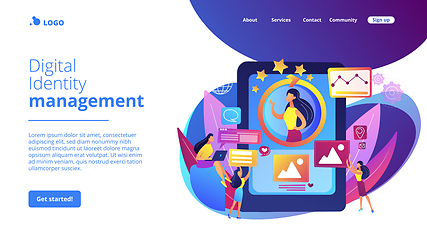 Image showing Online identity management concept landing page