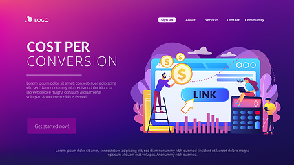 Image showing Cost per acquisition CPA model concept landing page.