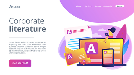 Image showing Corporate literature concept landing page.