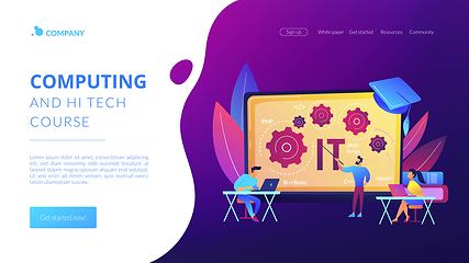 Image showing Information technology courses concept landing page