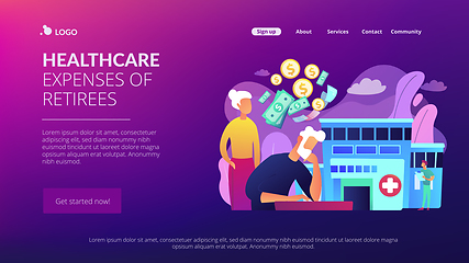 Image showing Healthcare expenses of retirees concept landing page.