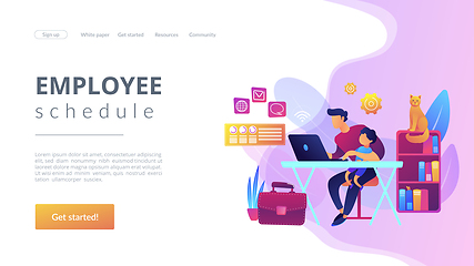 Image showing Remote worker concept landing page