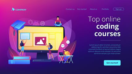 Image showing Web development courses concept landing page