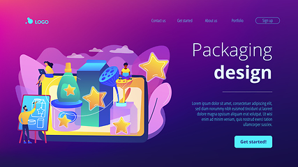 Image showing Packaging design concept landing page.