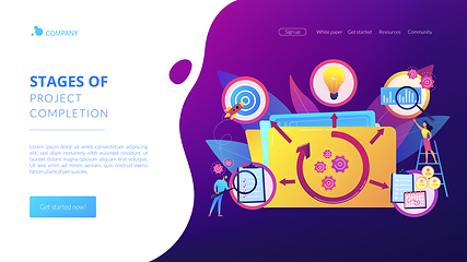 Image showing Project life cycle concept landing page