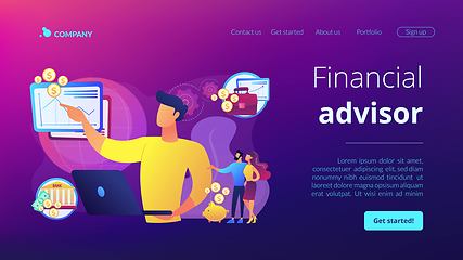 Image showing Financial adviser concept landing page