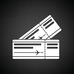 Image showing Two airplane tickets icon