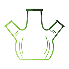 Image showing Icon of chemistry round bottom flask with triple throat