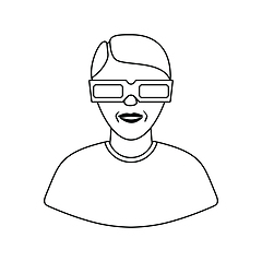 Image showing Man with 3d glasses icon
