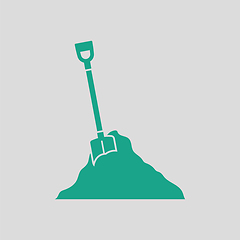 Image showing Icon of Construction shovel and sand