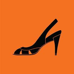 Image showing Woman heeled sandal icon