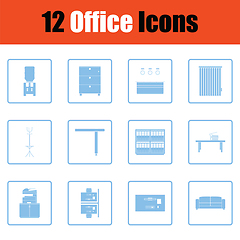 Image showing Office furniture icon set