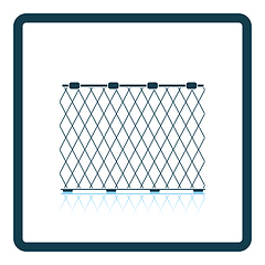 Image showing Icon of Fishing net  on gray background, round shadow