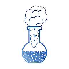 Image showing Icon of chemistry bulb with reaction inside