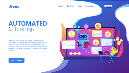 Image showing Crypto trading bot concept landing page
