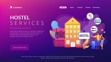 Image showing Hostel services concept landing page