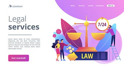 Image showing Legal services concept landing page