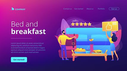 Image showing Bed and breakfast concept landing page