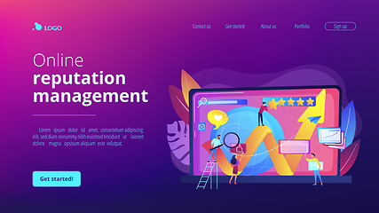 Image showing Online reputation management concept landing page